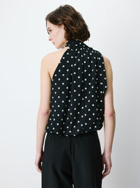 Grace & Mila Amiel Pilkullinen Halterneck-toppi Musta/valkoinen