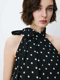 Grace & Mila Amiel Pilkullinen Halterneck-toppi Musta/valkoinen