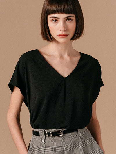 Grace & Mila Lemon Woven Top Noir