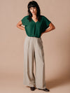 Grace & Mila Lemon Woven Top Vert