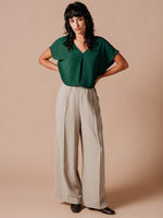 Grace & Mila Lemon Woven Top Vert