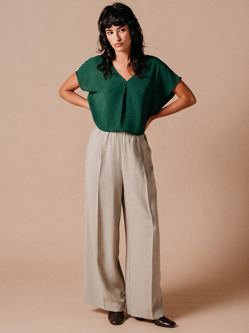Grace & Mila Lemon Woven Top Vert
