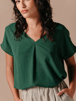 Grace & Mila Lemon Woven Top Vert