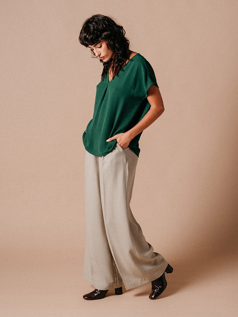 Grace & Mila Lemon Woven Top Vert