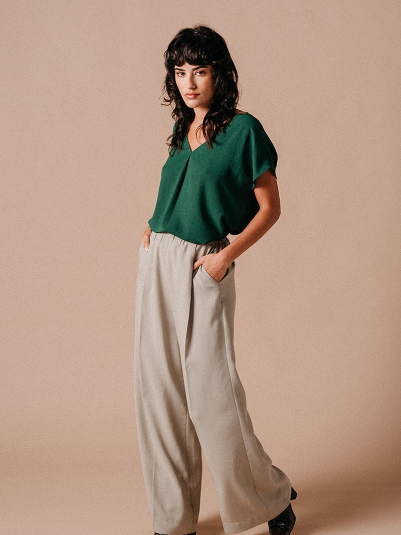 Grace & Mila Lemon Woven Top Vert