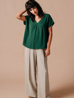 Grace & Mila Lemon Woven Top Vert