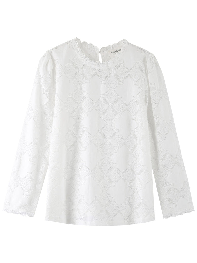 Grace & Mila Leonard Woven Top Ecru