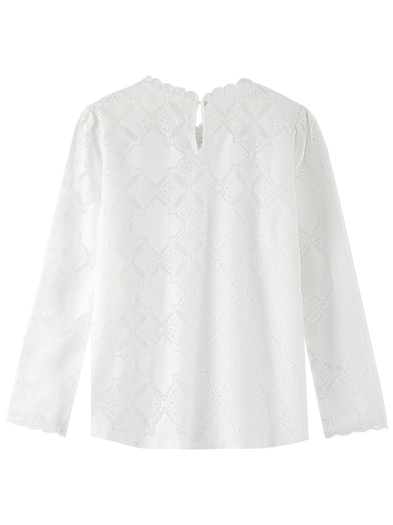 Grace & Mila Leonard Woven Top Ecru