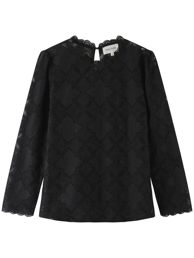 Grace & Mila Leonard Woven Top Noir