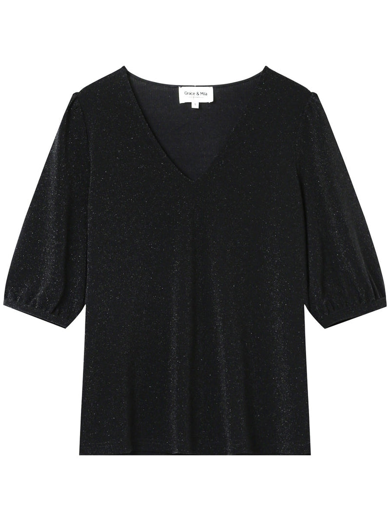 Grace & Mila Living Woven Top Noir