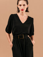 Grace & Mila Living Woven Top Noir