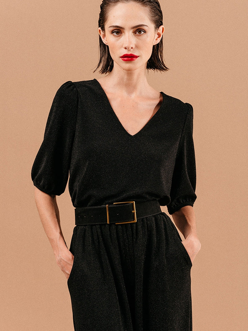 Grace & Mila Living Woven Top Noir