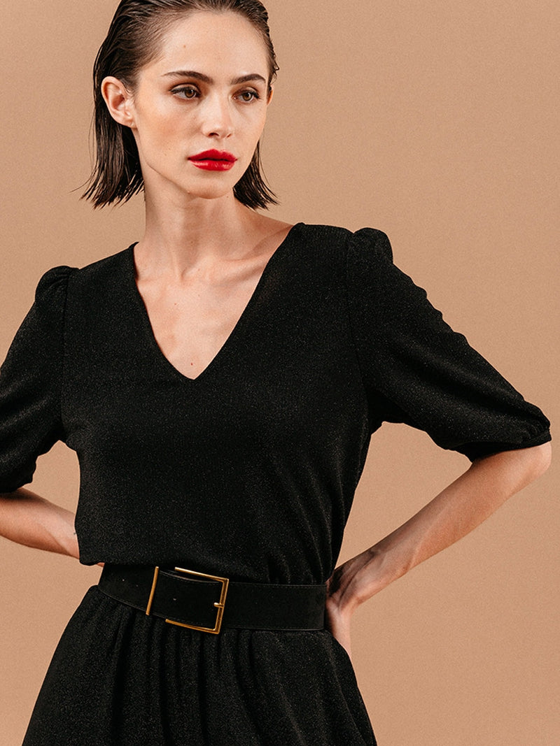 Grace & Mila Living Woven Top Noir