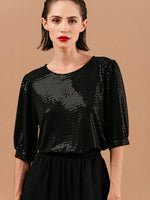 Grace & Mila London Woven Top Noir