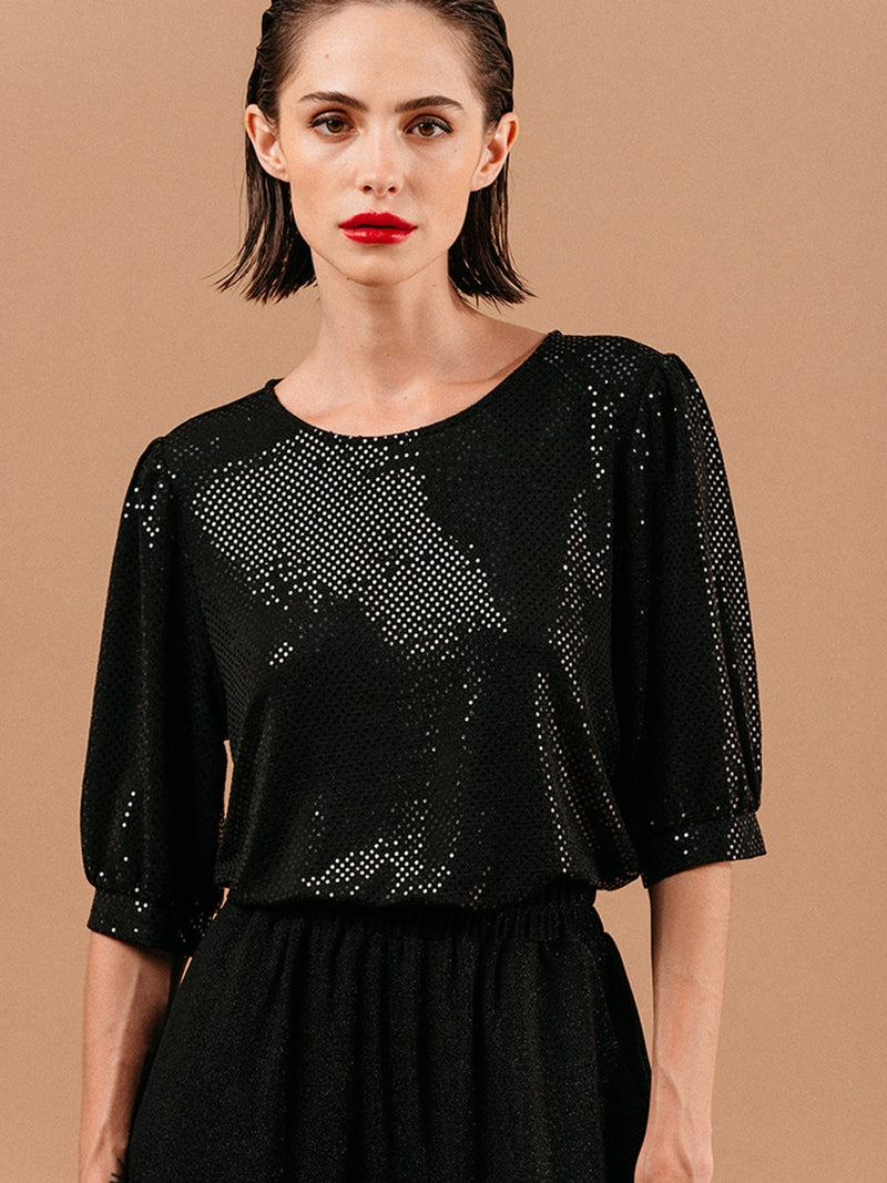 Grace & Mila London Woven Top Noir