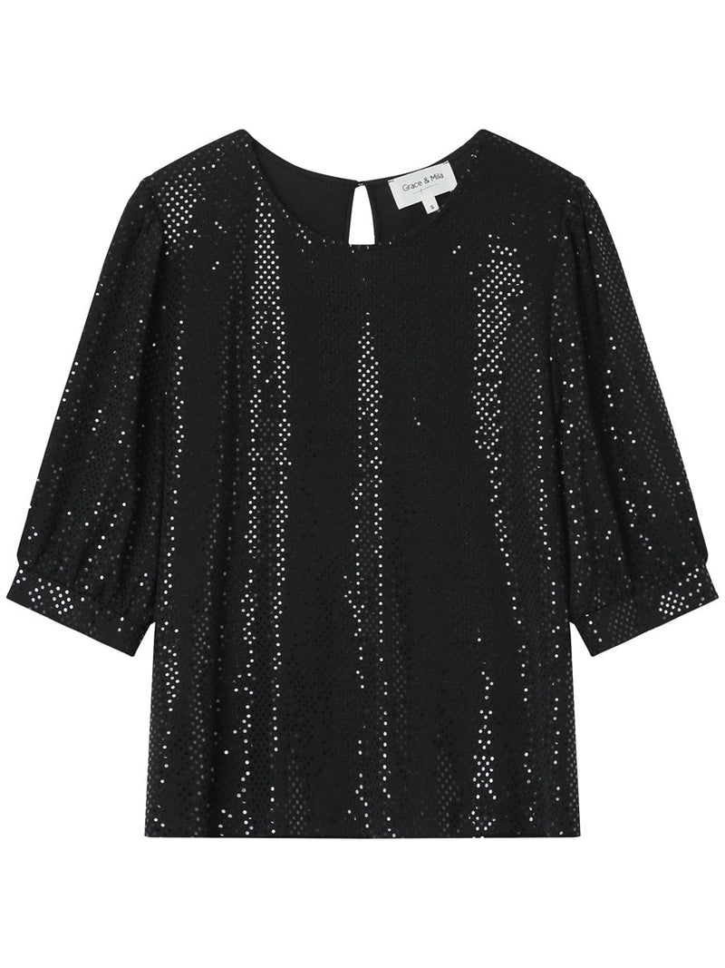 Grace & Mila London Woven Top Noir