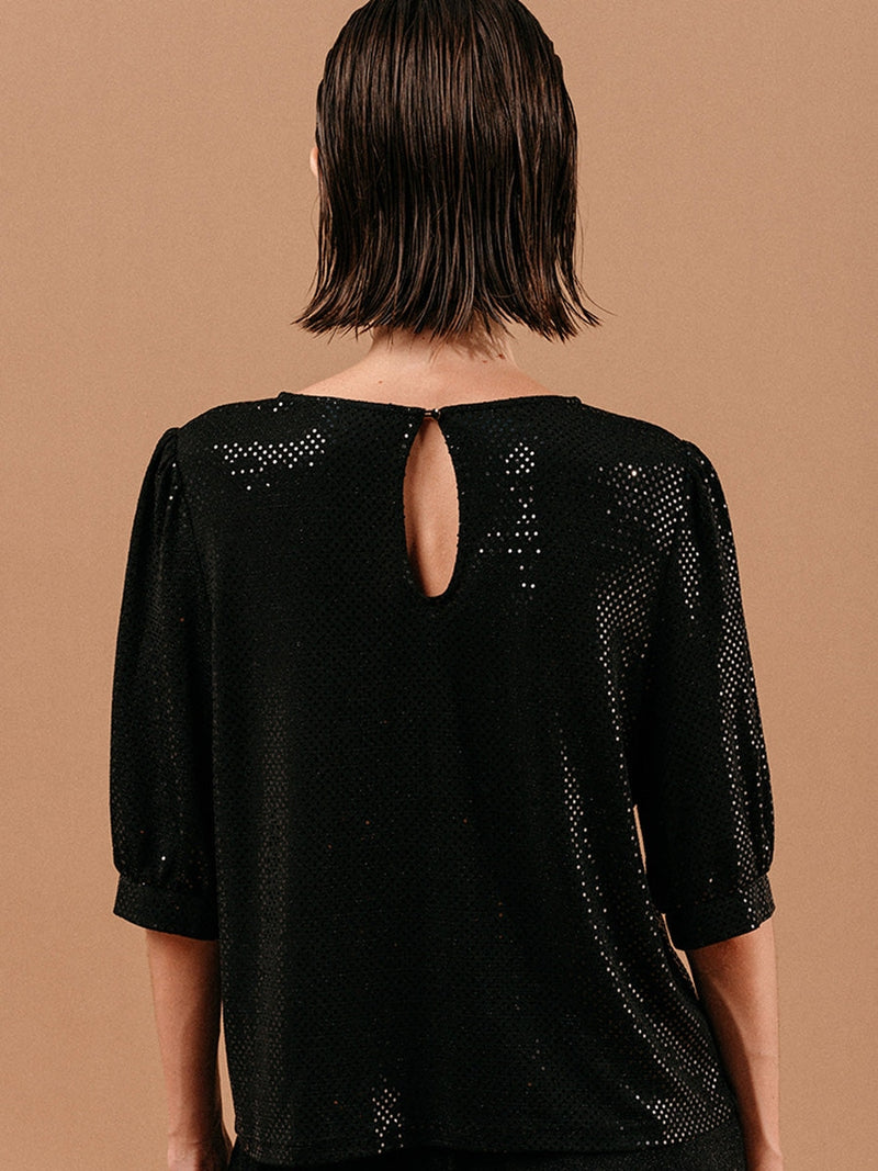 Grace & Mila London Woven Top Noir