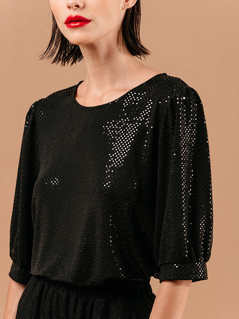 Grace & Mila London Woven Top Noir