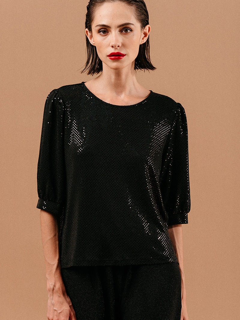 Grace & Mila London Woven Top Noir