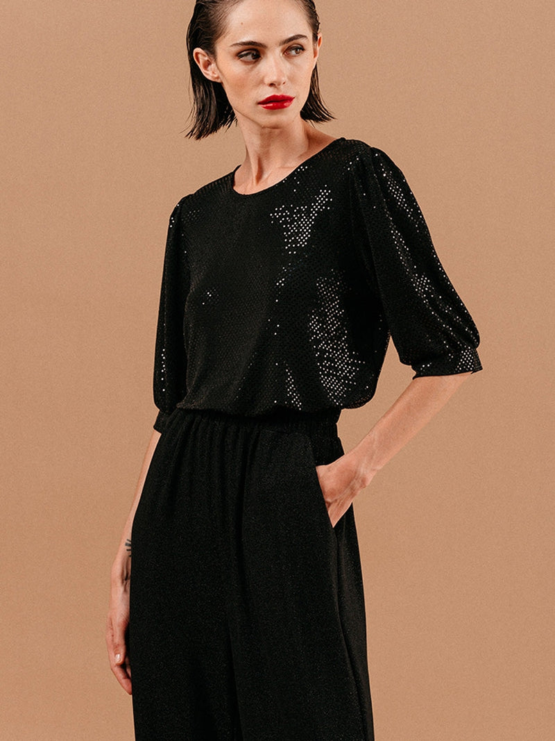Grace & Mila London Woven Top Noir