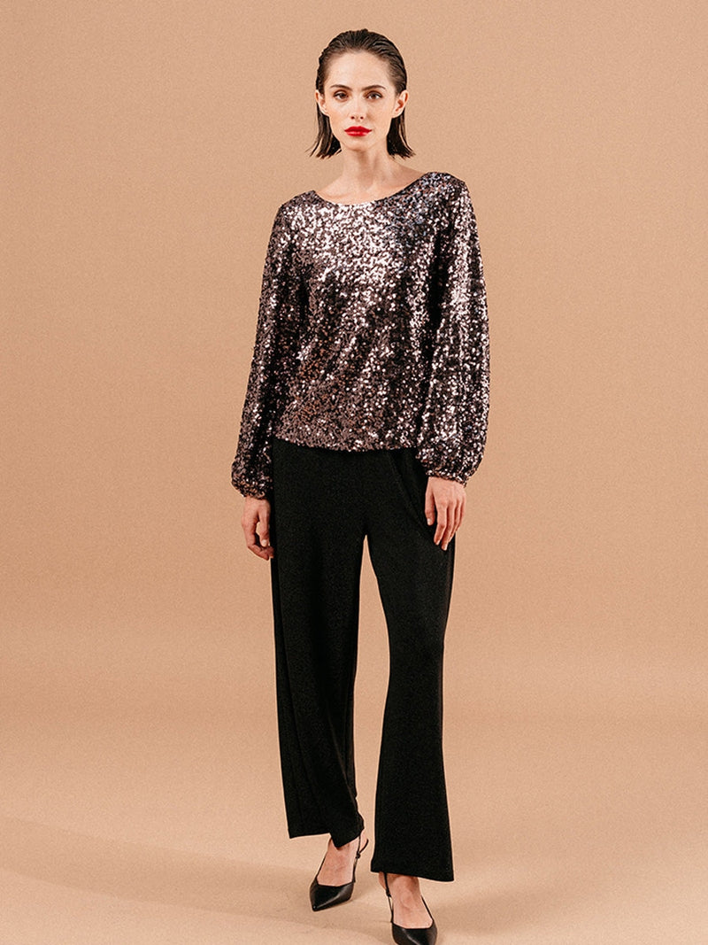 Grace & Mila Ludmila Woven Top Chocolat