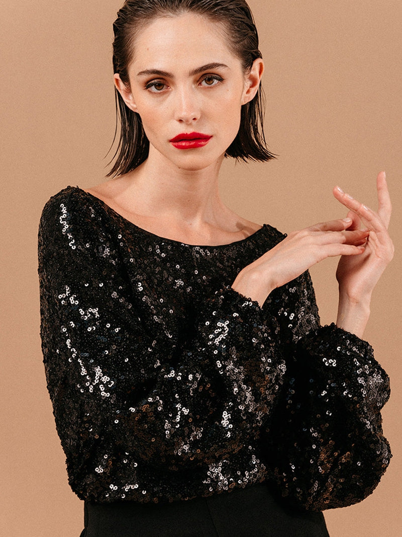 Grace & Mila Ludmila Woven Top Noir