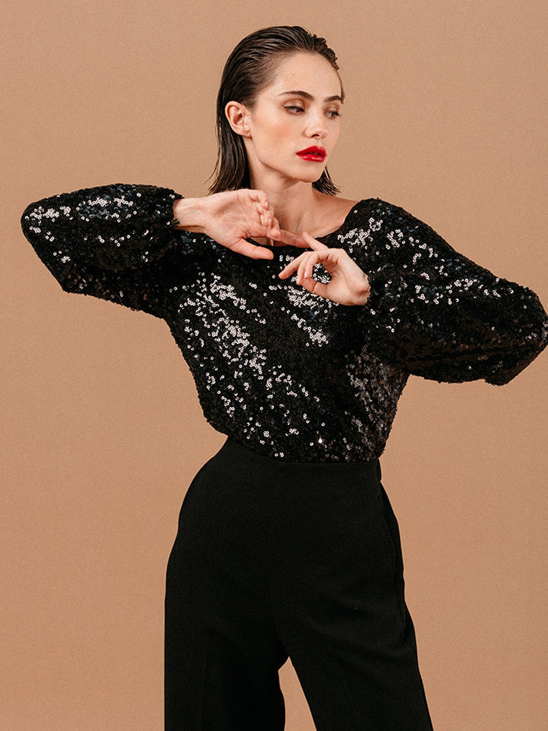 Grace & Mila Ludmila Woven Top Noir