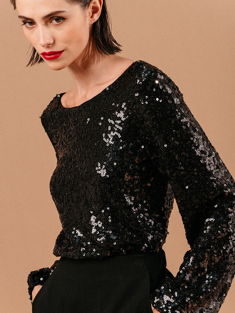 Grace & Mila Ludmila Woven Top Noir