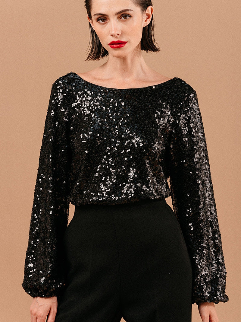 Grace & Mila Ludmila Woven Top Noir
