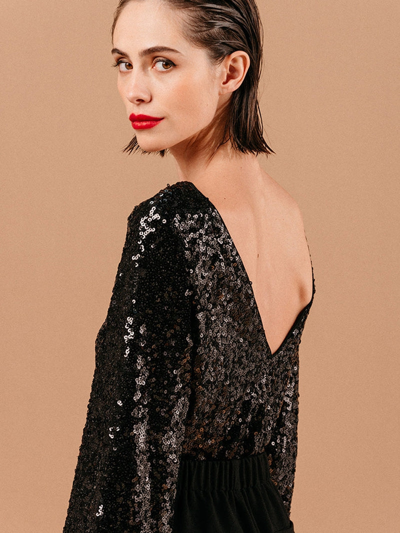 Grace & Mila Ludmila Woven Top Noir