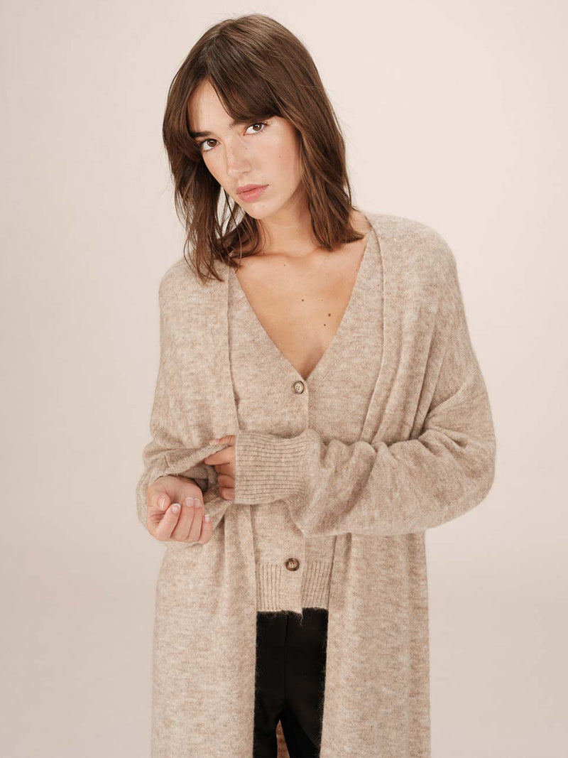 Grace & Mila Santiago Pitkä Neuletakki Beige