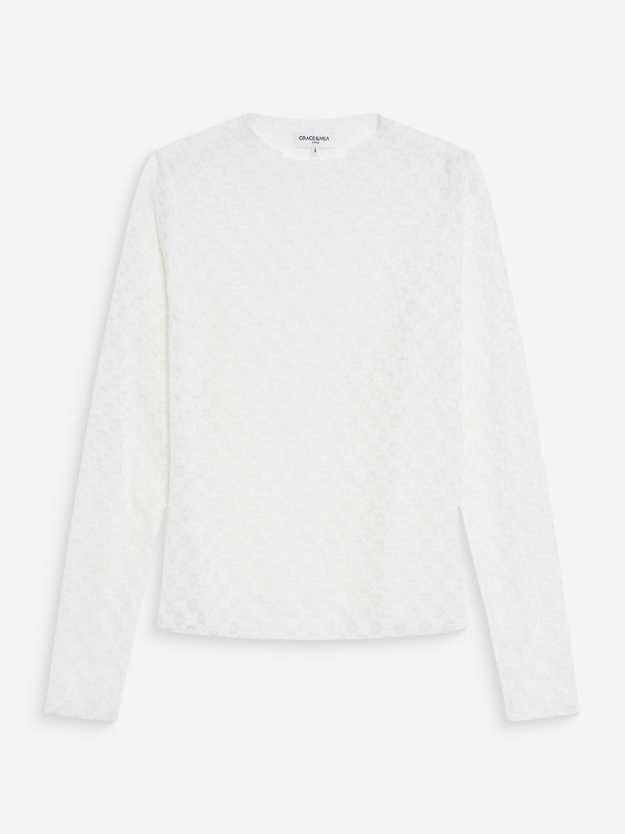 Grace & Mila Valmy Pitsipusero Valkoinen