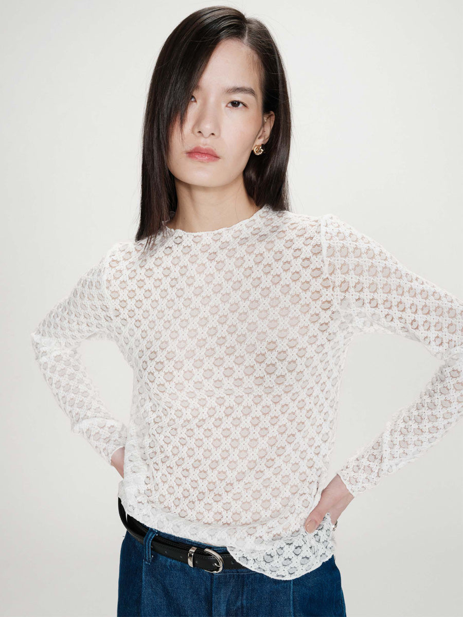 Grace & Mila Valmy Pitsipusero Valkoinen