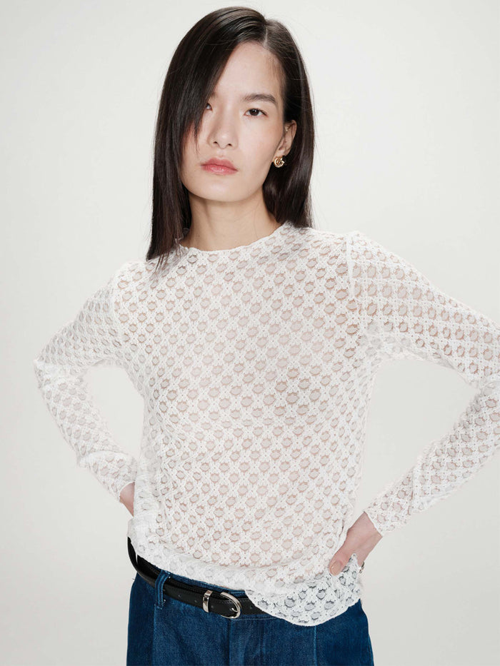 Grace & Mila Valmy Pitsipusero Valkoinen