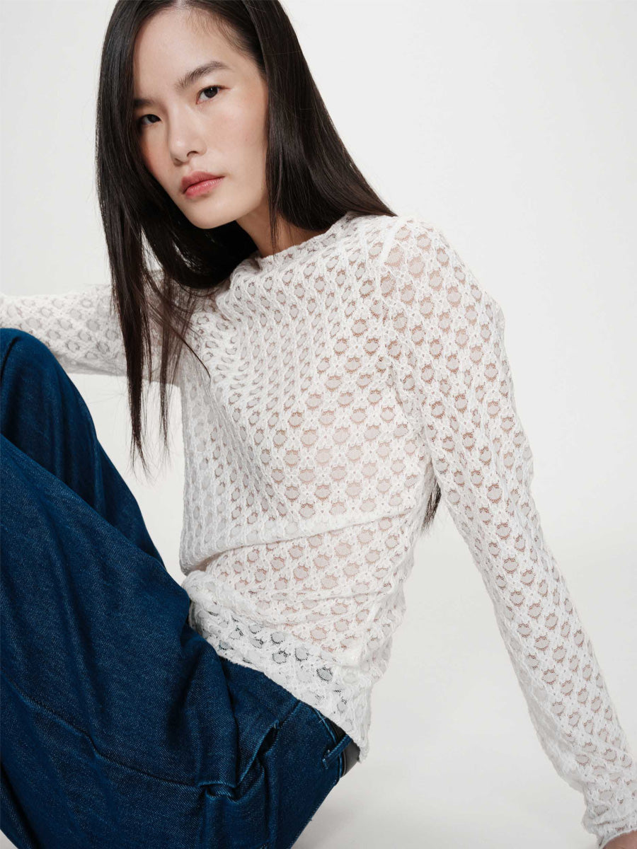 Grace & Mila Valmy Pitsipusero Valkoinen