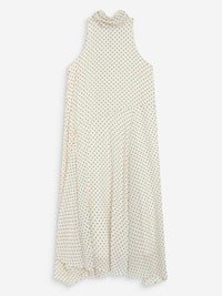 Grace & Mila Valoria Halterneck Pitkä Pilkkumekko Valkoinen