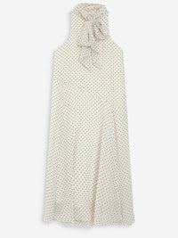 Grace & Mila Valoria Halterneck Pitkä Pilkkumekko Valkoinen