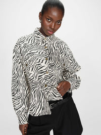 Grace & Mila Vana Seeprakuviollinen Paitatakki Musta/valkoinen