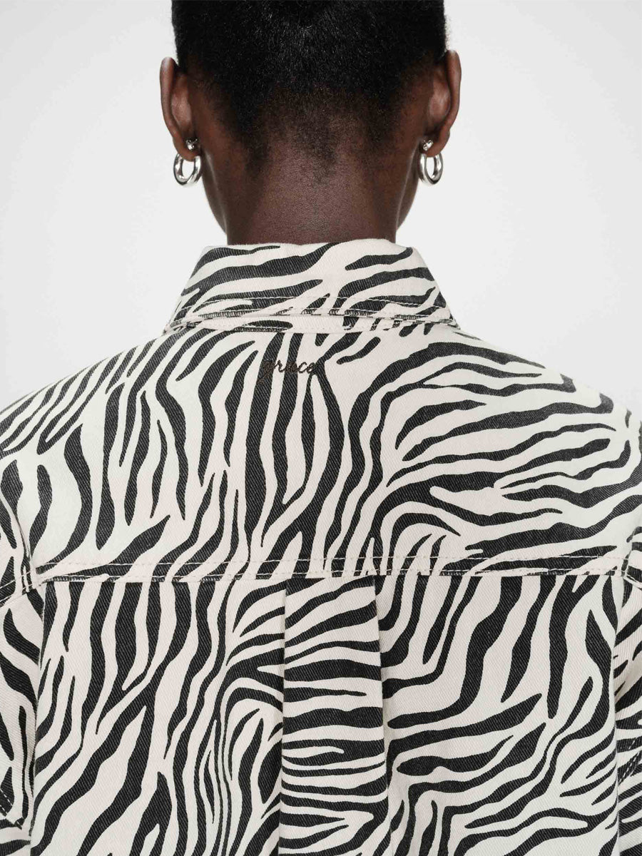 Grace & Mila Vana Seeprakuviollinen Paitatakki Musta/valkoinen