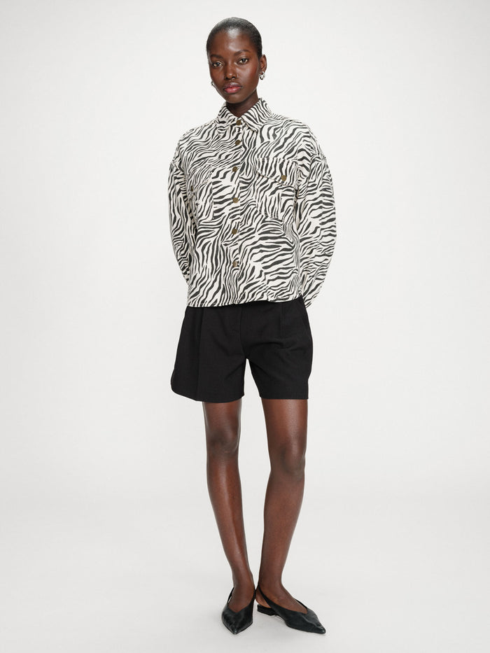 Grace & Mila Vana Seeprakuviollinen Paitatakki Musta/valkoinen