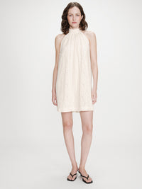 Grace & Mila Vasarely Lyhyt Halterneck Pitsimekko Luonnonvalkoinen