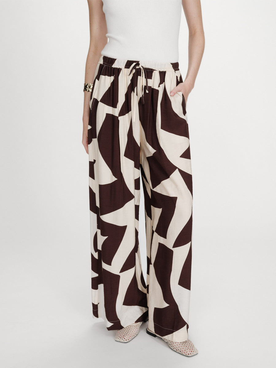 Grace & Mila Veni Kuviollinen Housu Ruskea