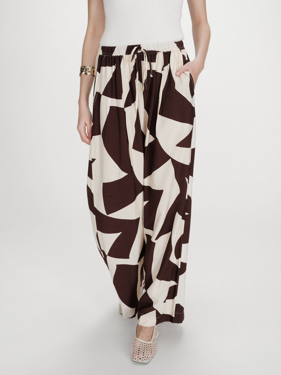 Grace & Mila Veni Kuviollinen Housu Ruskea