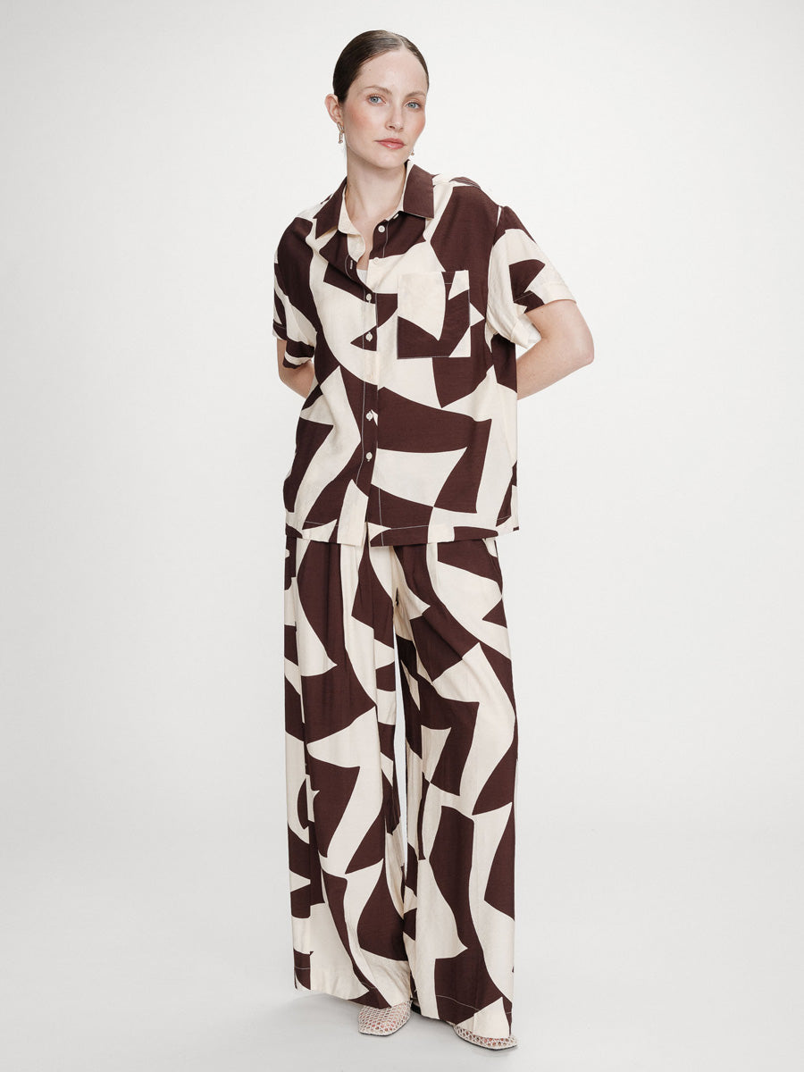 Grace & Mila Veni Kuviollinen Housu Ruskea