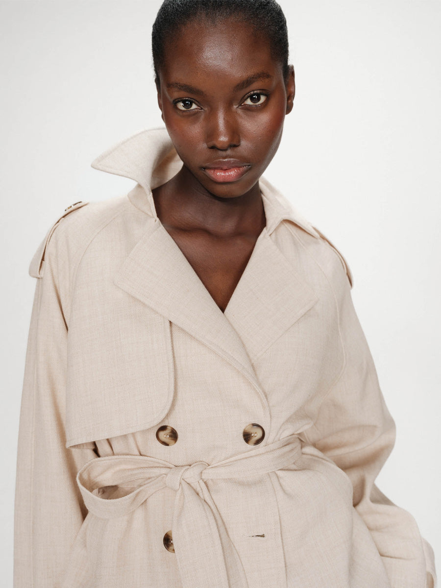 Grace & Mila Vogue Lyhyt Trenssitakki Beige