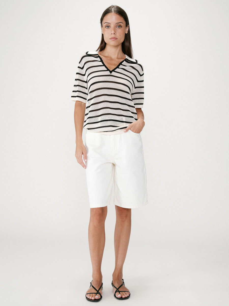 Grace & Mila Wilmot Raidallinen Paita Musta/valkoinen