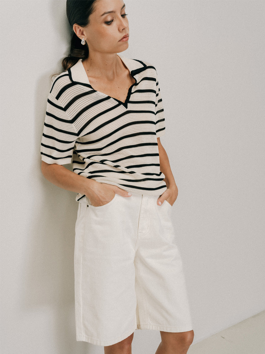 Grace & Mila Wilmot Raidallinen Paita Musta/valkoinen