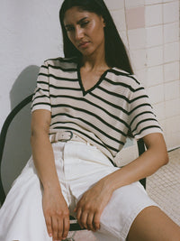 Grace & Mila Wilmot Raidallinen Paita Musta/valkoinen