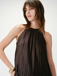 Grace & Mila Wilona Pliseerattu Mekko Ruskea