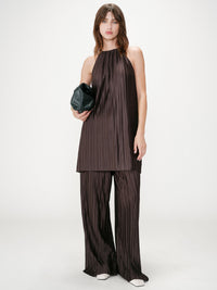 Grace & Mila Wonka Pliseerattu Housu Ruskea